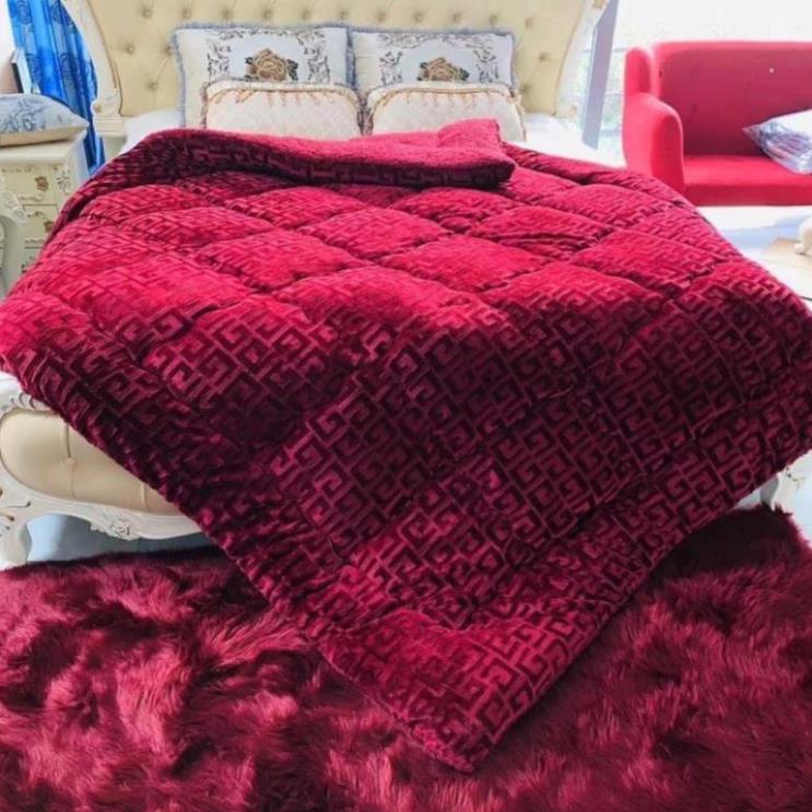 [BÁN RẺ LẤY TƯƠNG TÁC] Chăn Lông Cừu Chữ Vạn 3.5kg Dùng Đại Hàn Siêu Ấmm - Hàng Sẵn Giao Ngay