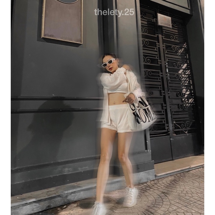 Set 3 Món Áo Croptop + Short + Cdg | 𝐭𝐡𝐞𝐥𝐞𝐭𝐲