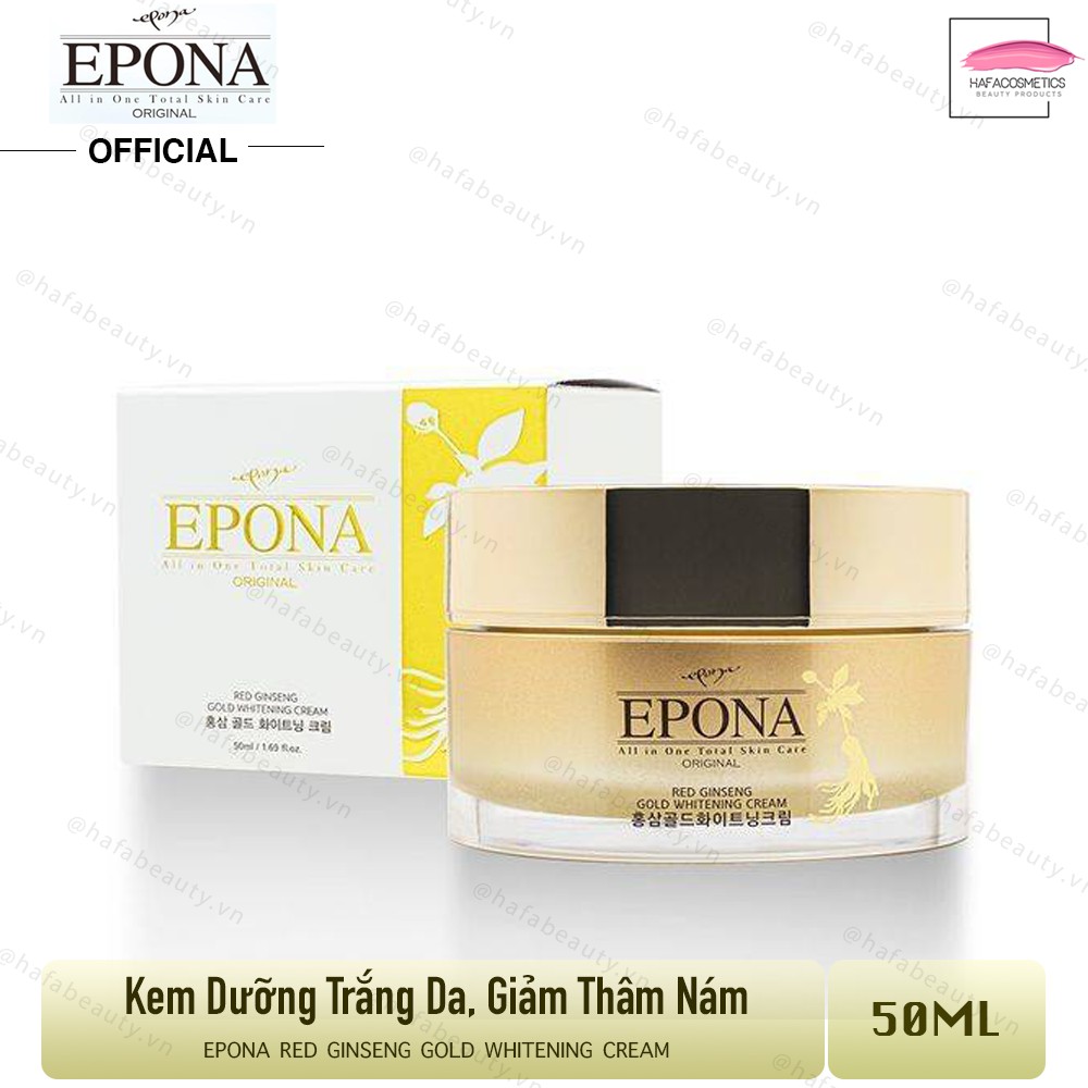 Kem Hồng Sâm Dưỡng Trắng da, Giảm Thâm Nám Epona Red Ginseng Gold Whitening Cream 50ml _ Epona Chính Hãng