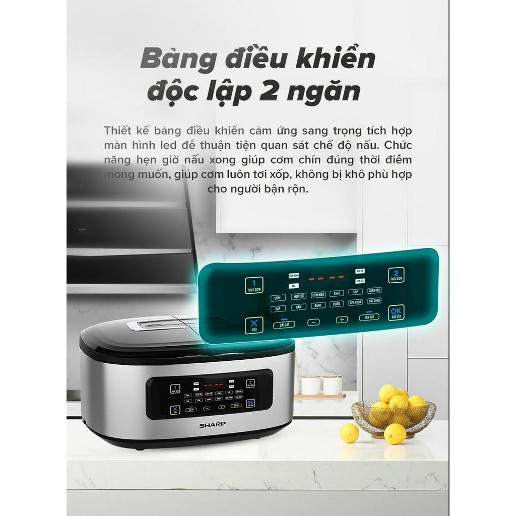 Nồi Cơm 2 Ngăn Đa Năng TC50VN-SL 1.8 lít chính hãng Sharp