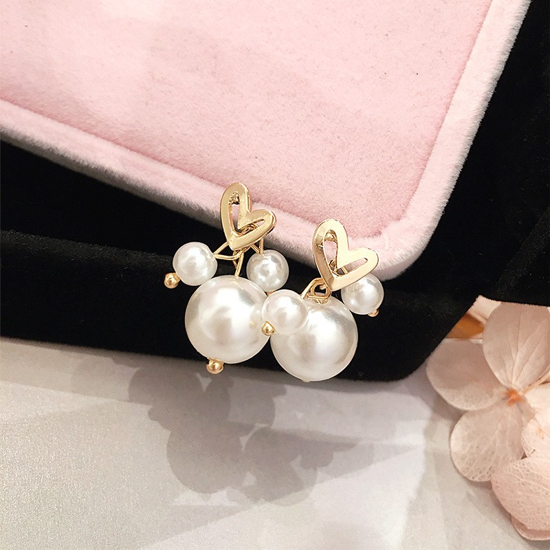 [GIÁ MỞ BÁN - SALE 1 NGÀY] Bông tai trái tim ngọc trai nhân tạo| Khuyên tai đẹp dễ thương - Wink Accessories L1L04