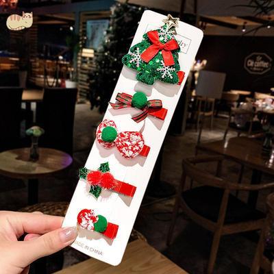 Kẹp tóc hình sừng tuần lộc dễ thương phong cách giáng sinh cho bé gái