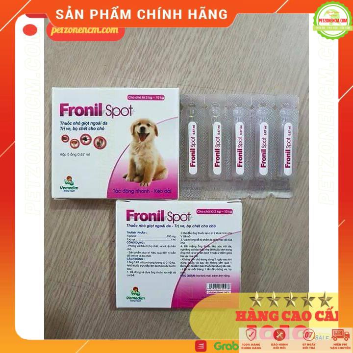 Nhỏ gáy trị ve cho chó 2 - 10kg ⚜ FREESHIP ⚜ Ống Nhỏ Gáy Fronil Spot 1ml diệt ve rận bọ chét [GIAO HÀNG NHANH]