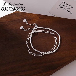 Lắc tay nữ- Combo lắc tay đôi phong cách Hàn Quốc siêu xinh BẠC CHUẨN