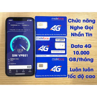 SIM 4G (VPB51) KHÔNG GIỚI HẠN - 1 TỶ GB TỐC ĐỘ CAO 1 NGÀY Y/C CÓ CMT HN