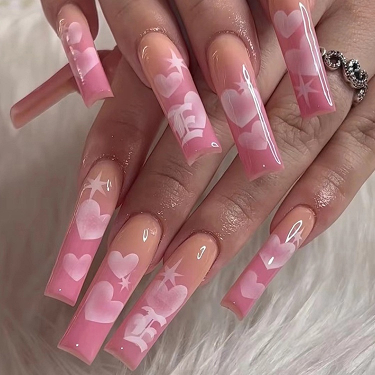 3503 bộ móng tay giả set móng giả trong suốt móng tay giả đính nơ móng tay giả dài vuông set 24 móng tay giả  móng giả thiết kế  móng tay giả dài vuông