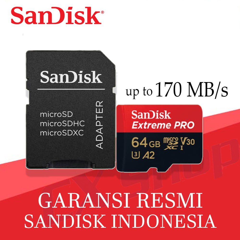 Thẻ Nhớ Sandisk Extreme Pro Microsd 64gb A2 170mb / S V30 U3 4k