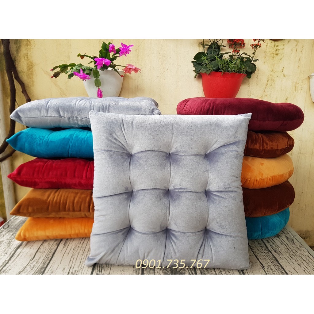 [Mã LIFEBKA5 giảm 10% tối đa 1 Triệu đơn 500k] [ SIZE 40CM / DÀY 5CM ] ĐỆM NGỒI BỆT VUÔNG VẢI NỈ NHUNG MÀU MỚI ĐX064