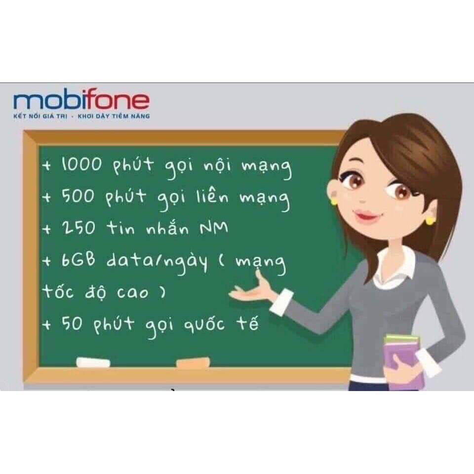 Sim số đẹp nghe gọi tất cả các mạng miễn phí, vào mạng 6gb/ ngày (gói cước DNTV3), chỉ 150.000đ/ tháng