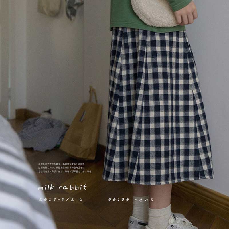 Chân Váy Dài Họa Tiết Kẻ Ô Vuông Chất Vải Thô Dáng Suông Ulzzang CV21 | BigBuy360 - bigbuy360.vn