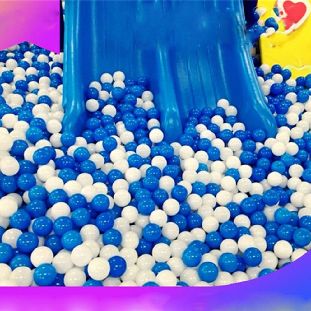 500X Swim Fun White & Blue Soft Plastic Ocean Ball Secure Baby Kid Pit Toy Top M