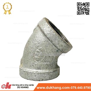 Co lơ ren sắt kẽm - Cút 45 độ ren trong thép mạ kẽm