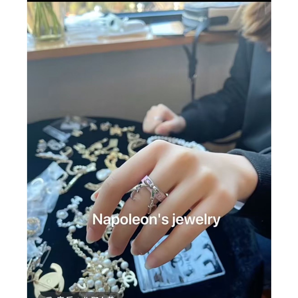 Nhẫn Đeo Tay Dior Xi Mạ Vàng / Bạc 925 Có Chữ Phong Cách Hàn Quốc Cho Nữ