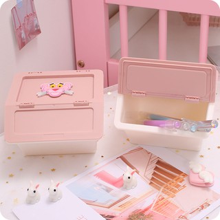 Hộp Đựng Phụ Kiện Đa Năng Màu Hồng Sakura Hình Thùng Rác Vuông Dễ Thương