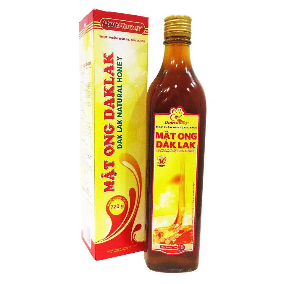 Mật ong Tây Nguyên nguyên chất DakHoney FT194 Chai Thủy Tinh Đứng làm quà biếu cực sang (720g)