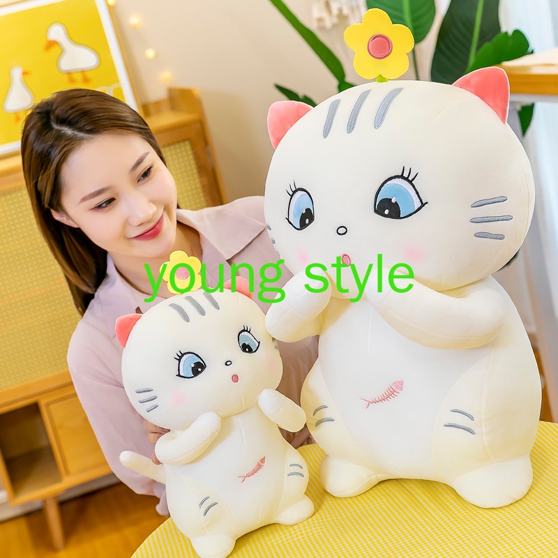 [Giá siêu rẻ] Gấu bông teddy hình mèo trắng, mèo trắng nhồi bông ngây thơ đáng yêu , hàng nhập khẩu cao cấp