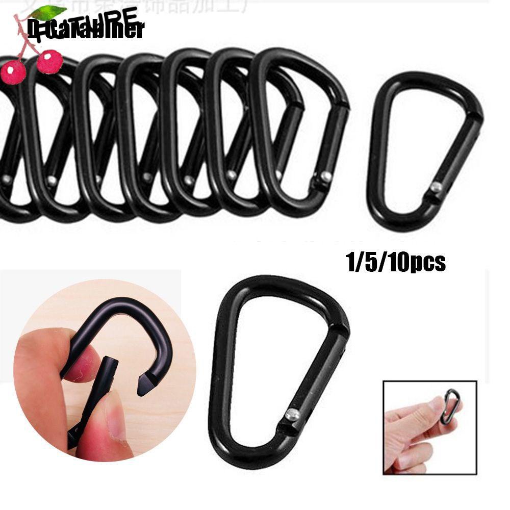 1/5/10 Móc Khóa Màu Đen Bằng Hợp Kim Nhôm Chất Lượng Cao Tiện Dụng