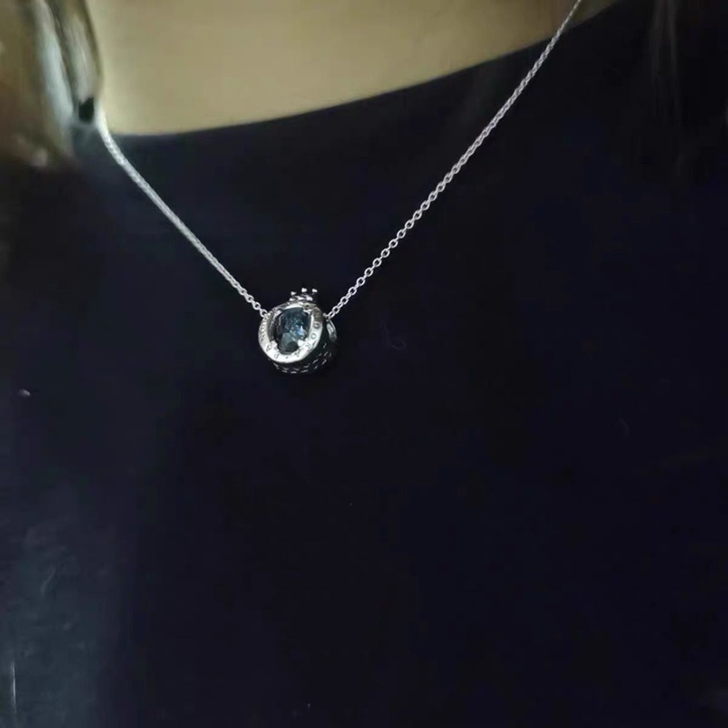 Vòng cổ Pandora Mạ Bạc 925 Mặt Hình Vương Miện Đính Đá Zircon Thời Trang Cho Nữ