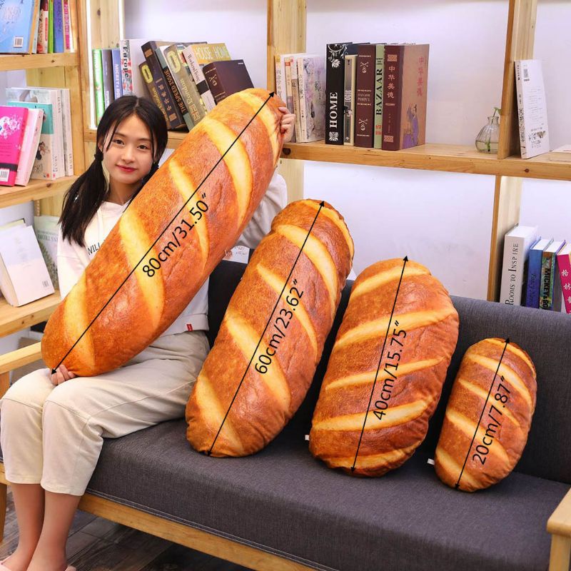Gối Tựa Lưng Nhồi Bông Hình Bánh Mì Bơ 3D Mềm Mại Vui Nhộn Dùng Làm Quà Tặng Sinh Nhật Cho Bé