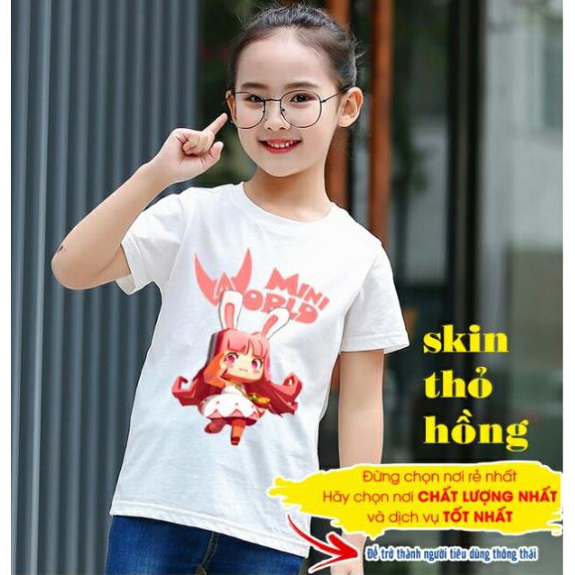 HOT HOT -  Áo Thun Trẻ Em In Hình Games Mini World Skin Thỏ Mini Vải Thái S078  / mẫu hót đủ size