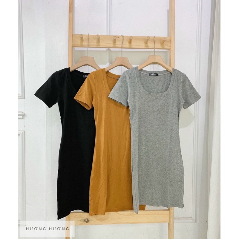 VÁY THUN ÔM CỔ VUÔNG MS11628