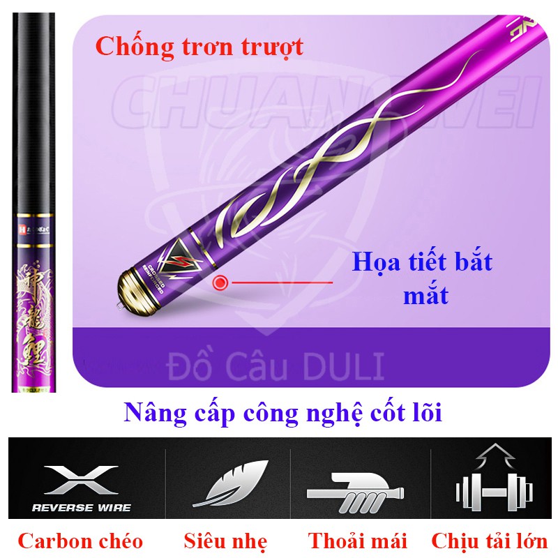 [TẶNG THÊM ĐỌT PHỤ ] Cần Câu Tay Chuangwei Táo Quân câu đài, câu đơn 5H mềm phân bố lực 28 Nội địa Trung Quốc CC-4