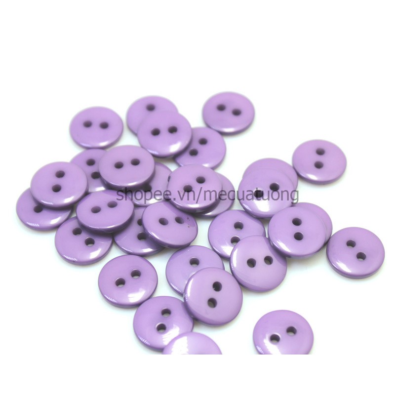 50 Khuy nút cúc nhựa 2 mắt 12 màu dùng cho áo len, áo sơ mi người lớn trẻ em size 10mm