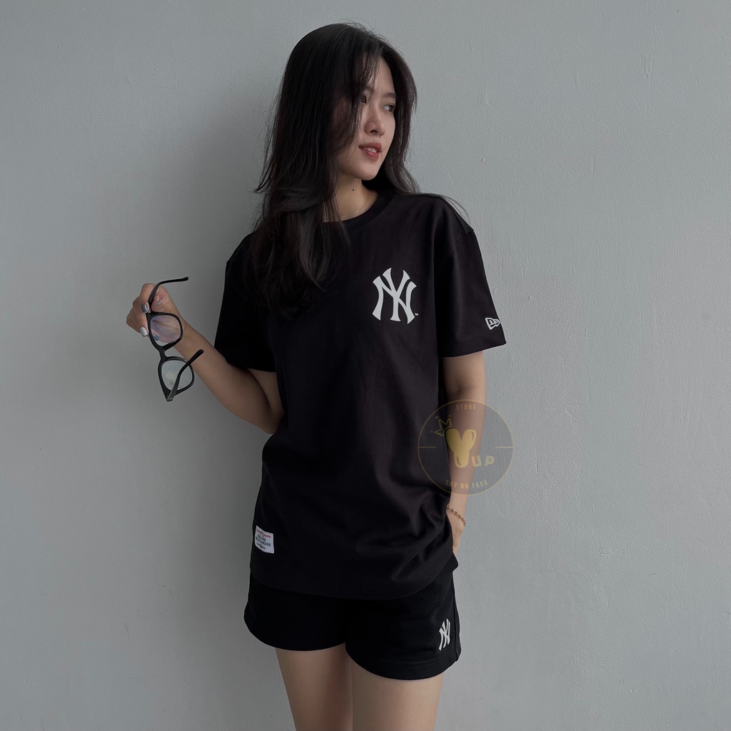 Áo New era x Mlb chính hãng, áo thun unisex, logo ny to phong cách trẻ trung, năng động