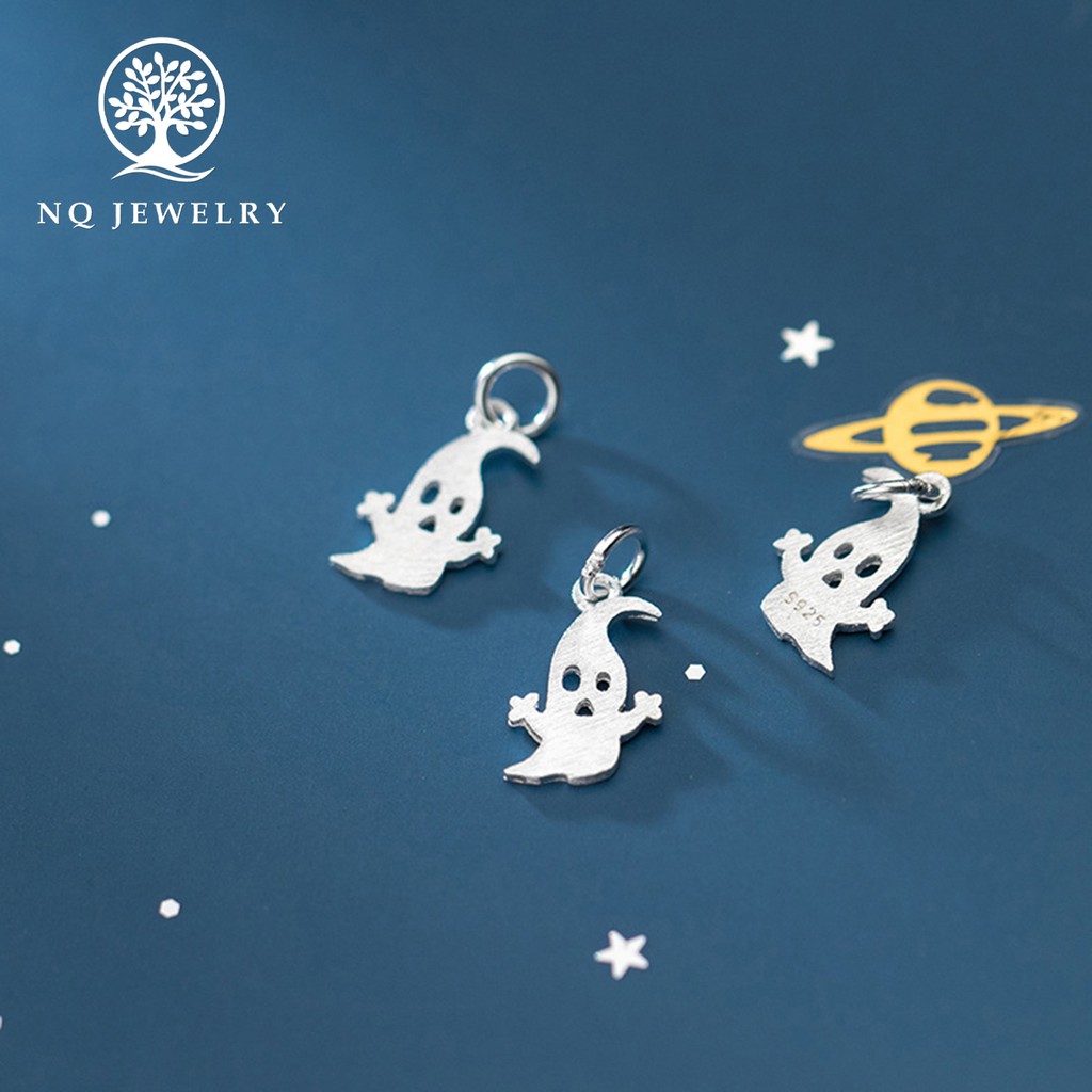 Charm bạc hình bóng ma treo - NQ Jewelry