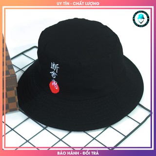 [HÀNG HIỆU] Mũ Bucket Nón Tai Bèo Đen Chữ Tàu