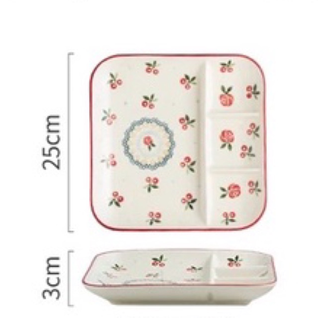 Khay Cherry đa năng, khay mứt, đĩa kèm ngăn gia vị