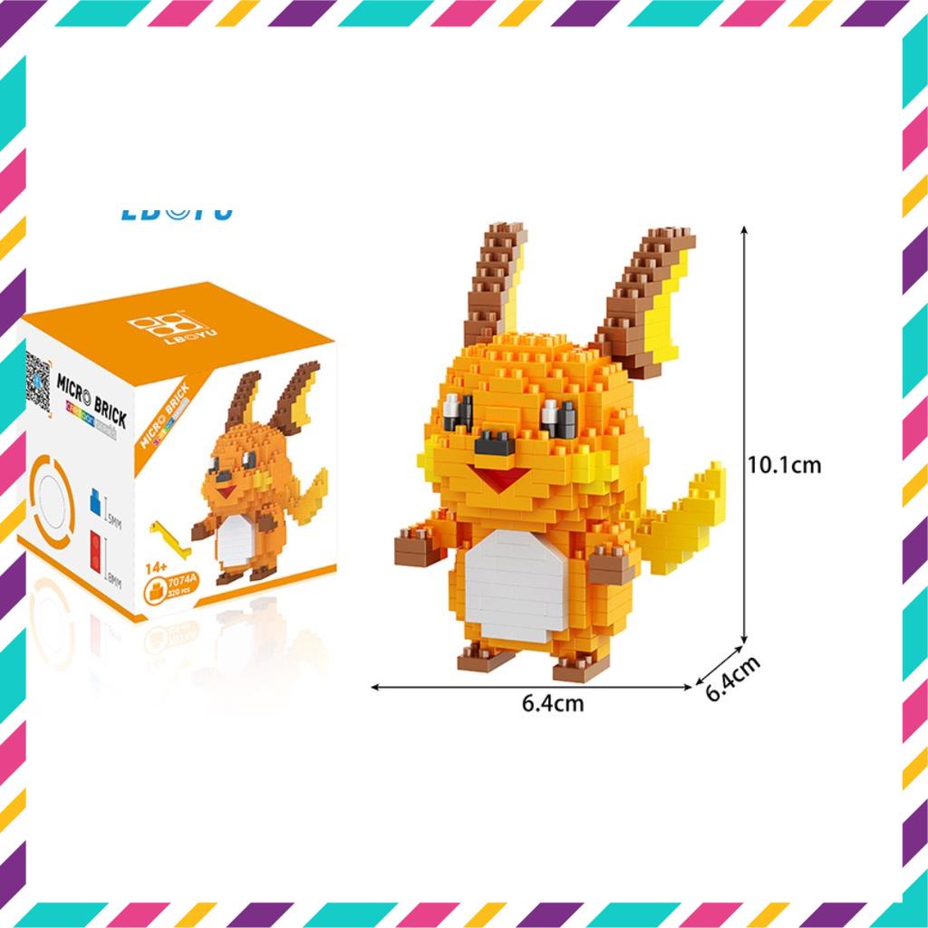 Đồ Chơi Lego 3D Lắp Ráp Hình Pokemon, Pikachu, Từ 240 - 380 mảnh, Full Box Hàng Cao Cấp