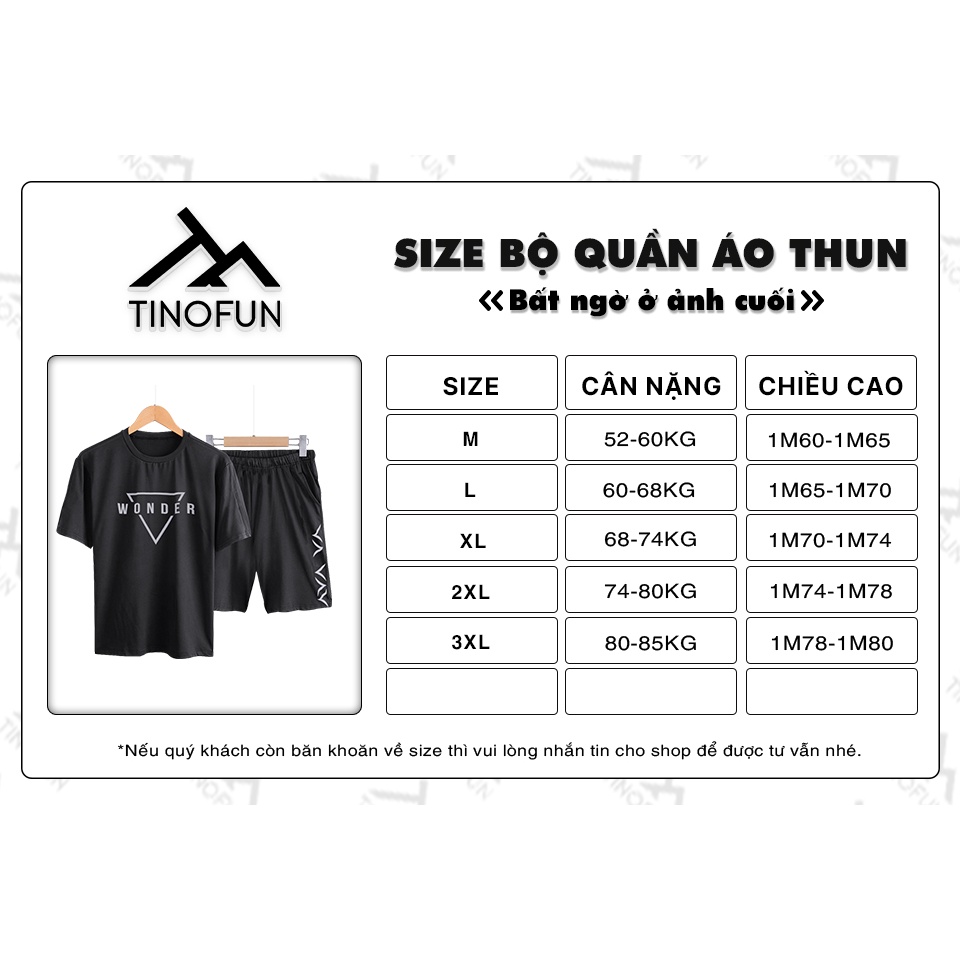Set Bộ Quần Áo thể thao nam đẹp TINOFUN mã TT19 Áo thun nam, Quần short nam thun mùa hè thoáng mát