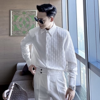 Áo sơ mi nam form rộng, Áo sơ mi nam hàn quốc, Chất liệu vải sợi đan cao cấp thoáng mát thấm hút mồ hôi WEMAN-SM02