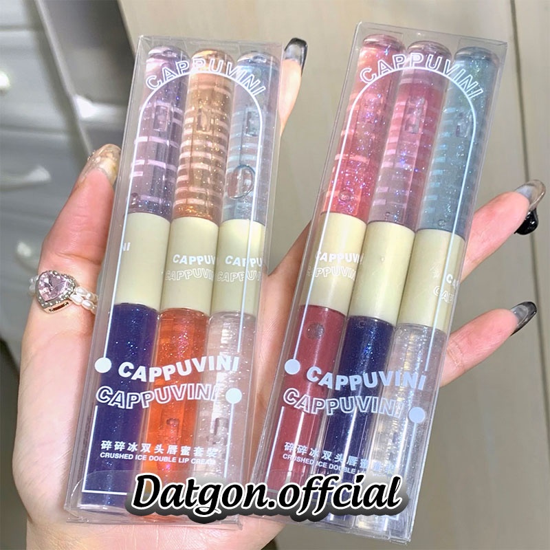 Son Bóng Dưỡng Môi Cappuvini Lâu Trôi Vỏ Được Thiết Kế Hai Đầu Hàng Chính Hãng Nội Địa Trung CP85