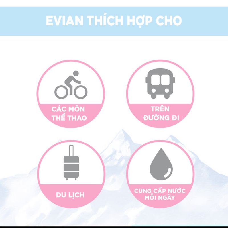 1 chai nước khoáng Pháp Evian 1,5 lít.