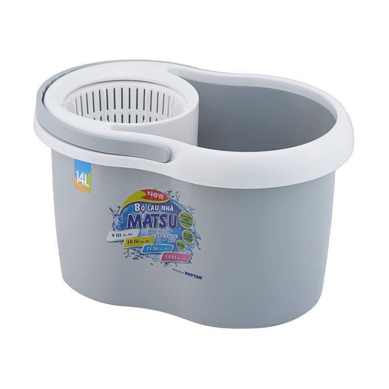 Bộ lau nhà 360 độ Duy Tân dung tích 14L lồng vắt tiện lợi chất liệu nhựa cao cấp và inox không gỉ no.339