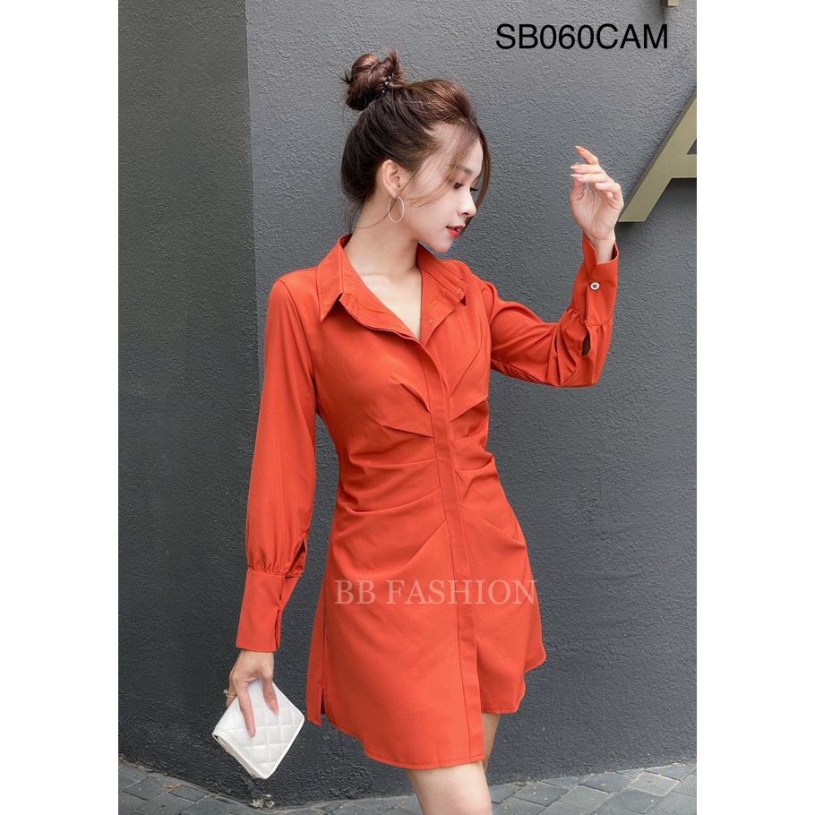 Set bộ sơmi xếp ly trước cao cấp, Áo sơmi dáng dài kèm quần trong chất lụa 100D mát mềm mịn SB060 | BigBuy360 - bigbuy360.vn
