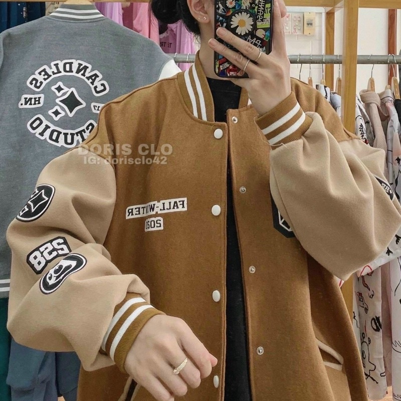 Áo Khoác Bomber Nỉ Bóng Chày In Hình Siêu Rõ Nam, Nữ Unisex GiGiHouse , Áo Cadigan Nỉ In Hình-AKNINGS