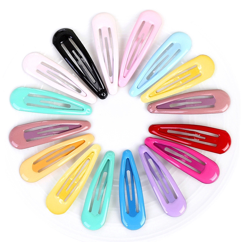 Set 20 đồ kẹp tóc bằng kim loại nhiều màu sắc 5cm thiết kế đơn giản xinh xắn dành cho nữ