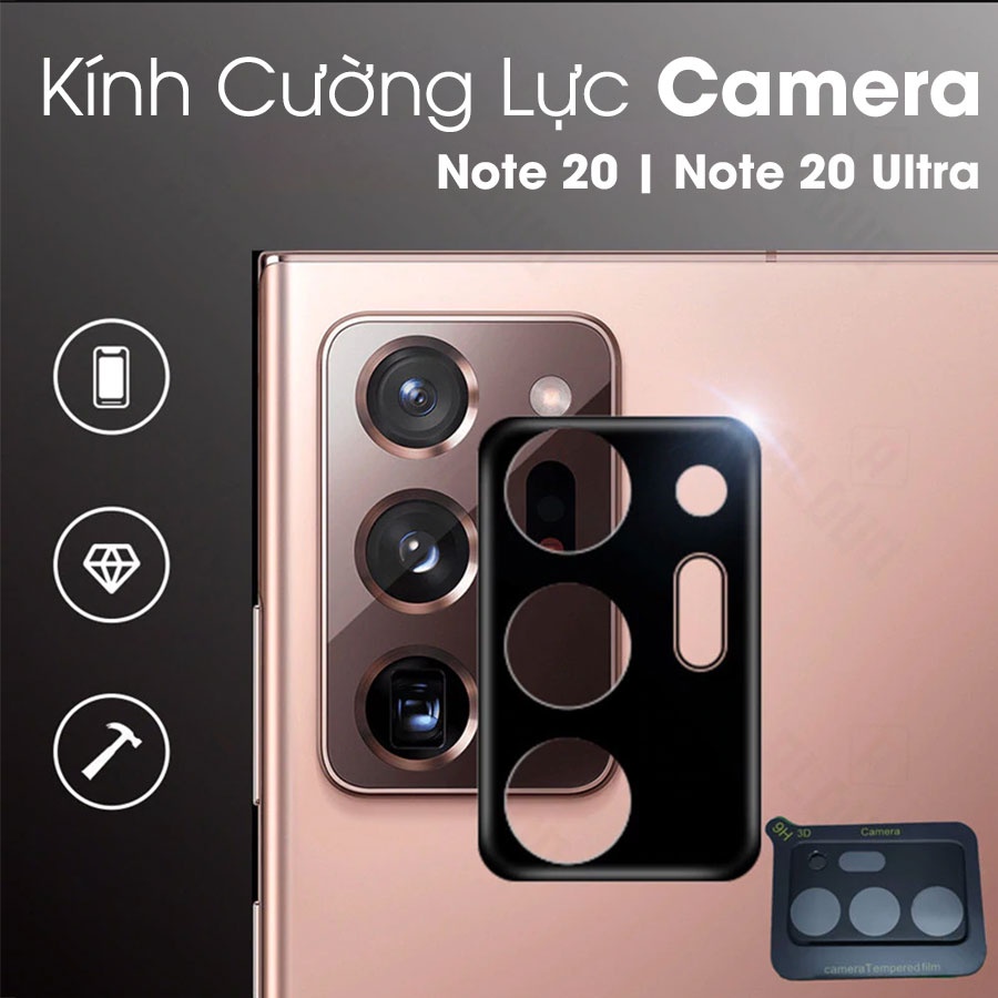 Kính cường lực camera samsung note 20, note 20 ultra - độ cứng 9h siêu bảo vệ cụm cam lồi