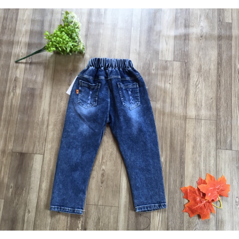 [ Quần áo thời trang trẻ em ] Quần bò jeans rách gối phong cách Hàn Quốc cho bé trai và bé gái