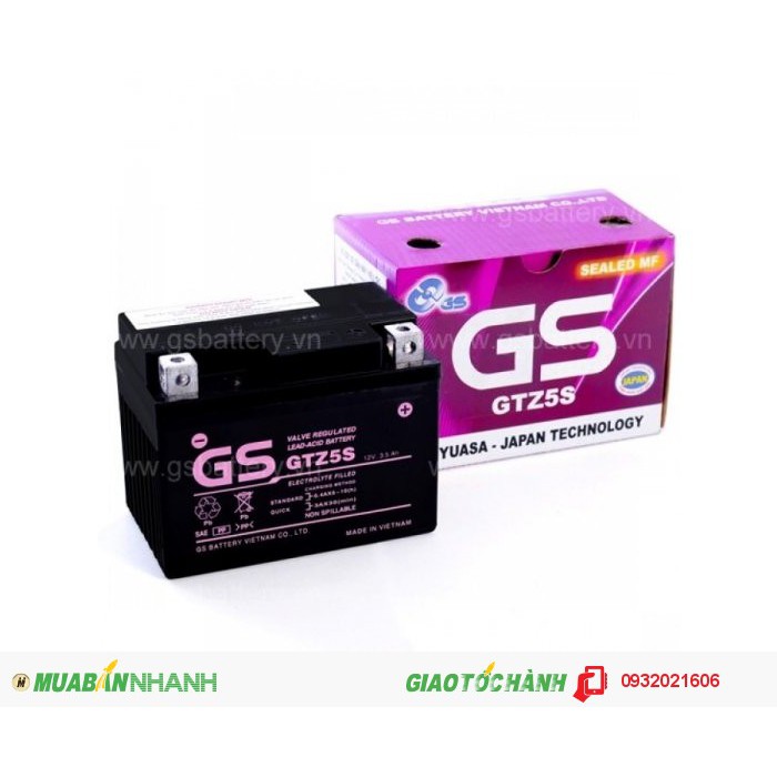 Bình ắc quy GS GTZ5S ( 12v-3.5Ah )