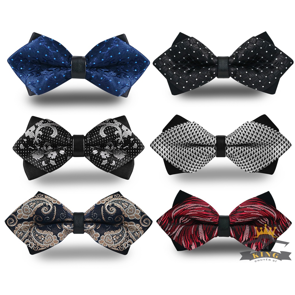 Nơ đeo cổ áo vest gile sơ mi nam KING dây đeo móc cài vải silk sang trọng dự tiệc sự kiện giá rẻ X32
