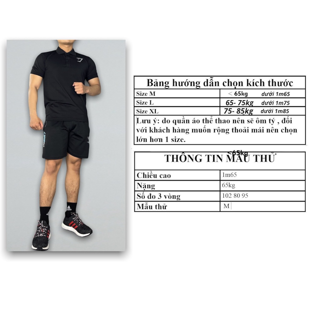 Bộ đồ nam tập gym DO GYM SHOP set áo polo, quần short nam thể thao