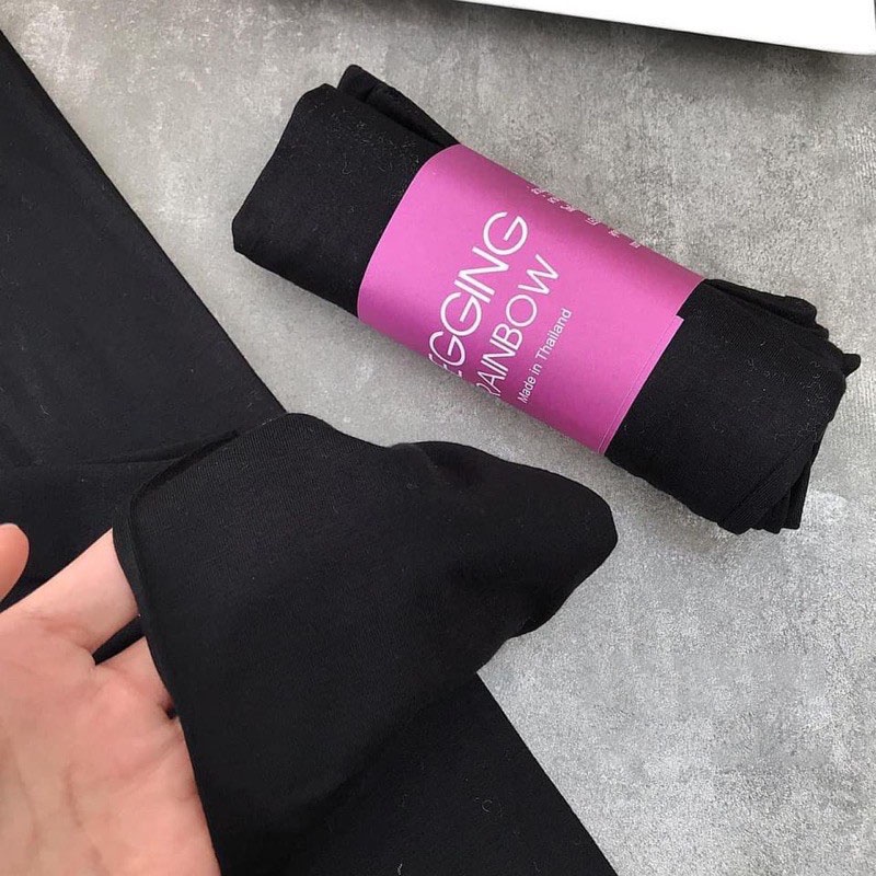 Quần legging lửng ngố nâng mông, quần legging cạp chun bản to chất thun co dãn