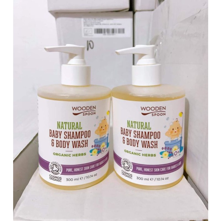 (Date mới nhất) Sữa tắm gội hữu cơ Wooden spoon 300ml