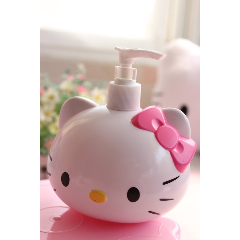 Chai nhựa đầu xịt đựng xà phòng/dầu gội/sữa tắm hình Hello Kitty dễ thương tiện lợi xách tay du lịch