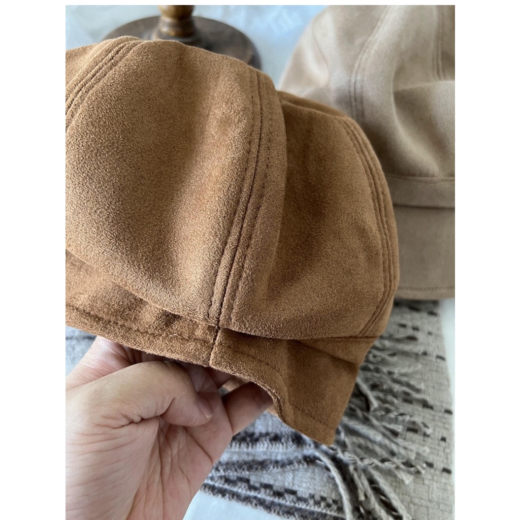 Mũ Tai Bèo Che Mặt Bằng Da Lộn Kiểu Nhật Bản Dễ Phối Đồ