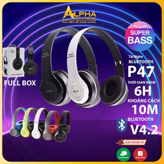 Tai Nghe Chụp Tai Bluetooth P47 - Có Khe Cắm Thẻ Nhớ - Âm Thanh Đỉnh Cao casealpha